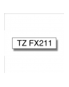 Taśma do P-touch TZE-FX211 6mm flexi biała/czarny nadruk - nr 1
