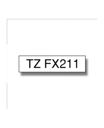 Taśma do P-touch TZE-FX211 6mm flexi biała/czarny nadruk