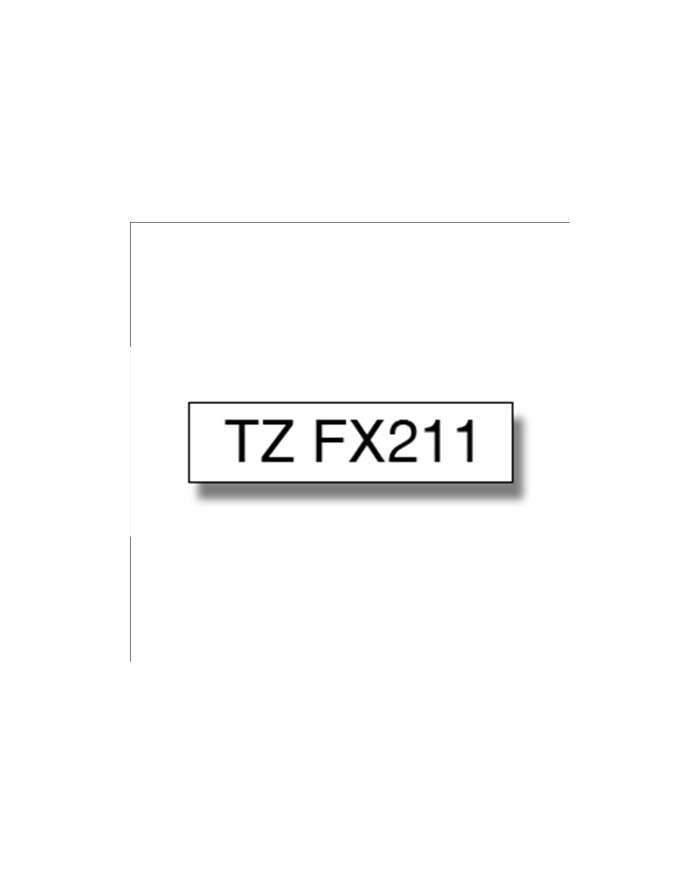 Taśma do P-touch TZE-FX211 6mm flexi biała/czarny nadruk główny