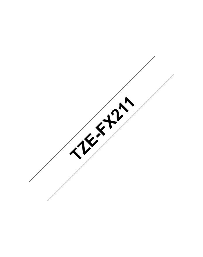 Taśma do P-touch TZE-FX211 6mm flexi biała/czarny nadruk główny