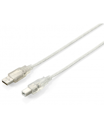 Equip AM-BM kabel USB 2.0, 1m, przeźroczysty, podwójny ekran
