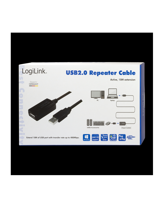 LOGILINK -  Kabel USB 2.0 z aktywnym wzmacniaczem sygnału dł. 10m główny