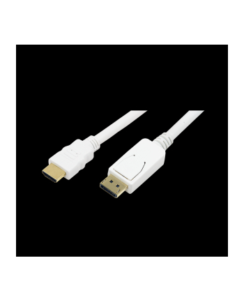 LOGILINK - Kabel Display Port do HDMI, biały 2m