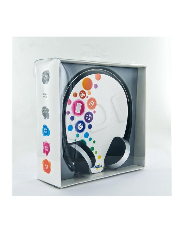 4World Słuchawki stereofoniczne z wygodnymi nausznikami ''Color'', 1.5m czarne główny
