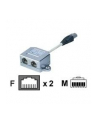 Adapter RJ45  na kablu / 2x gniazdo RJ45 kat.5e - nr 4