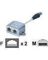 Adapter RJ45  na kablu / 2x gniazdo RJ45 kat.5e - nr 9