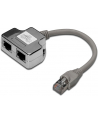 Adapter RJ45  na kablu / 2x gniazdo RJ45 ekran - nr 6