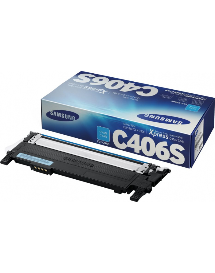 Toner Samsung CLT-C406S/ELS do CLP-360/CLP-365 CLX-3300/CLX-3305 - cyjan - 1000 str.<br>[CLT-C406S/ELS] główny