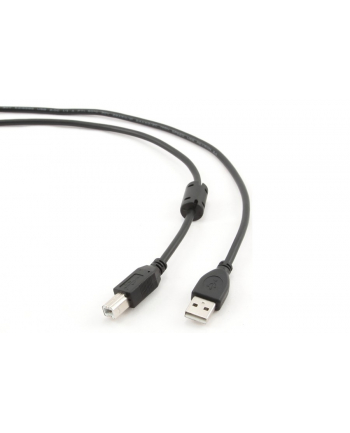 GEMBIRD Kabel USB 2.0 A-B 5m Premium (czarny, ferrytowe, pozłacane styki)