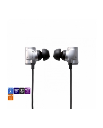 Słuchawki Stereo bluetooth z pilotem, srebrne