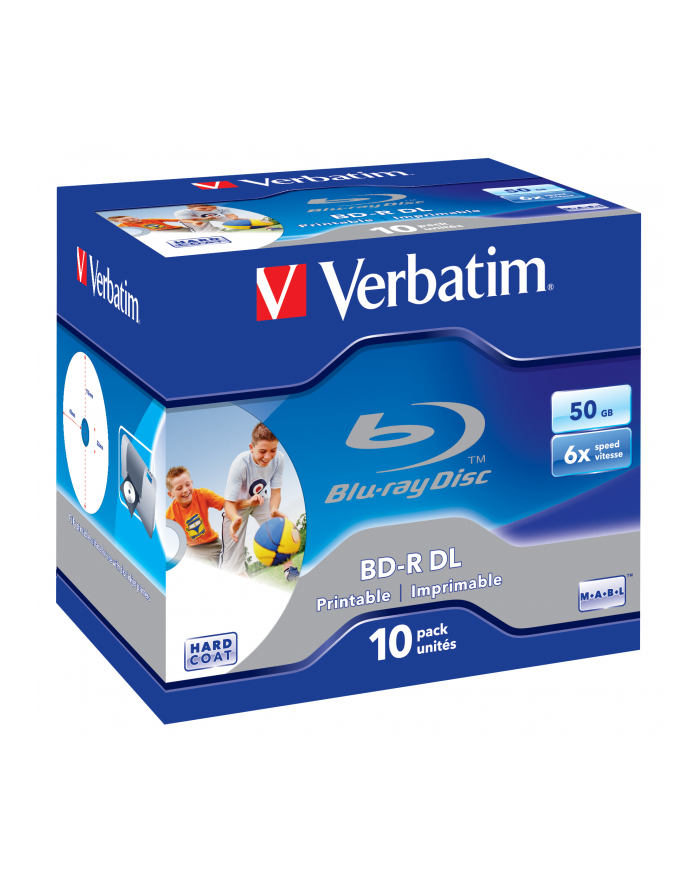VERBATIM BD-R(10-pack)Blu-Ray/Jewel/DL/6x/50GB/ PRINTABLE SURFACE główny