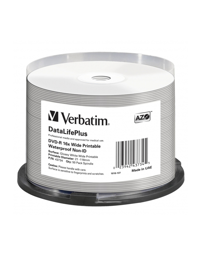 VERBATIM DVD-R(50-Pack)Spindle/Printable/16x/4.7GB/NON-ID główny