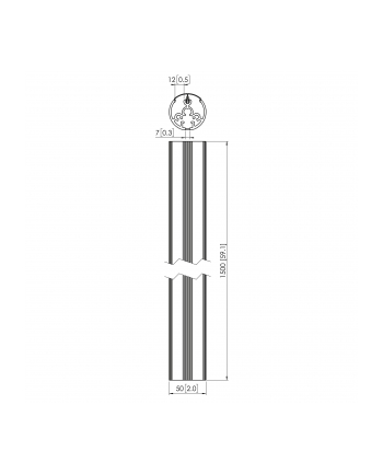Rura 150 cm S, srebrna nr 2
