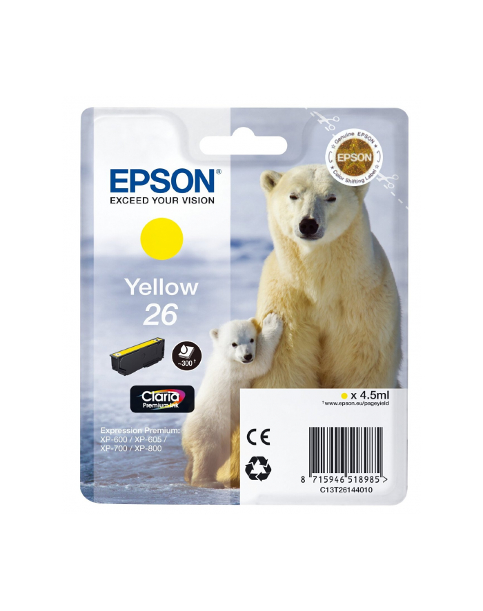 Tusz Epson T2614  yellow  Claria | 4,5 ml | XP-600/700/800 główny