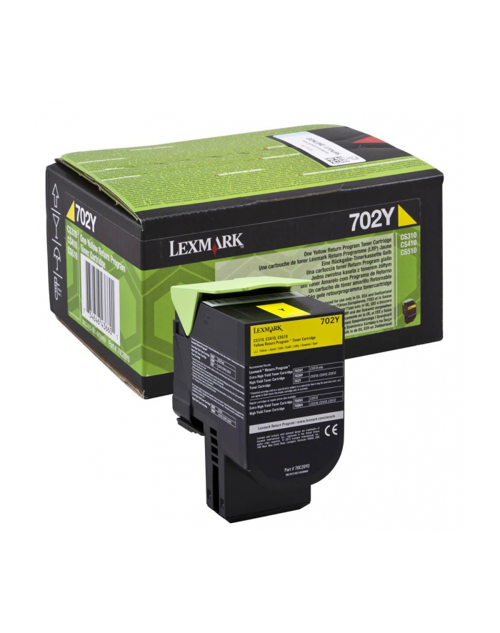 Toner Lexmark 702Y | yellow | zwrotny | 1000 str.| CS310dn / CS310n / CS410dn / główny