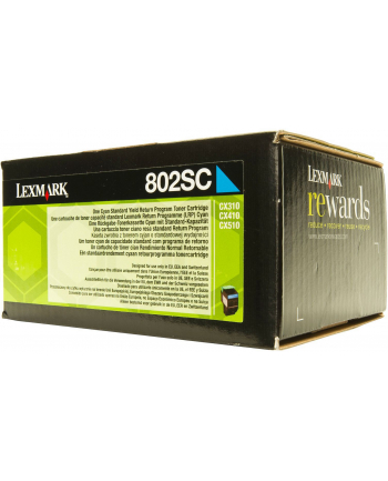 Toner Lexmark 802SC | cyan| zwrotny | 2000 str.| CX310dn / CX310n / CX410de / CX