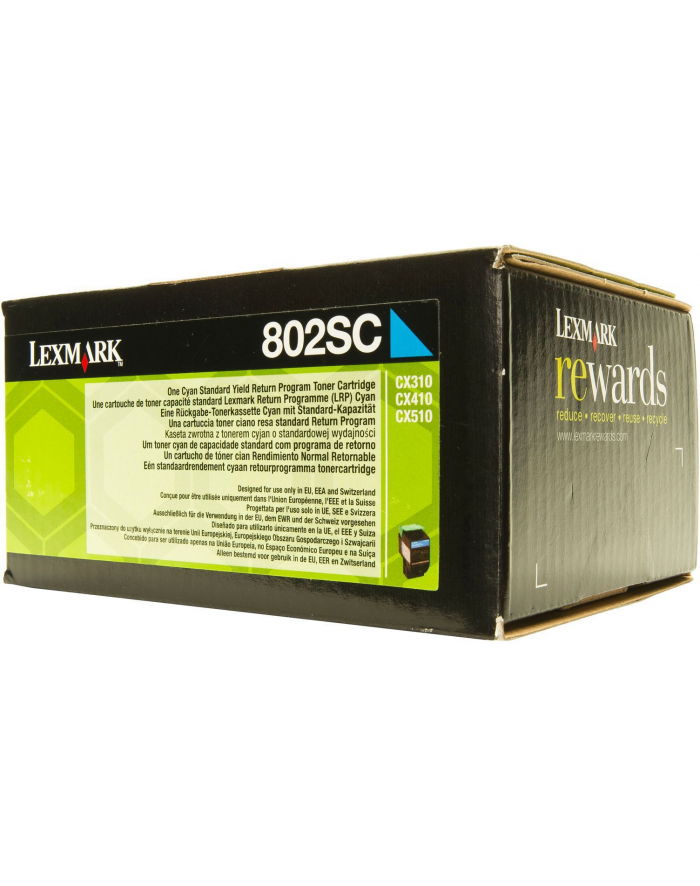 Toner Lexmark 802SC | cyan| zwrotny | 2000 str.| CX310dn / CX310n / CX410de / CX główny