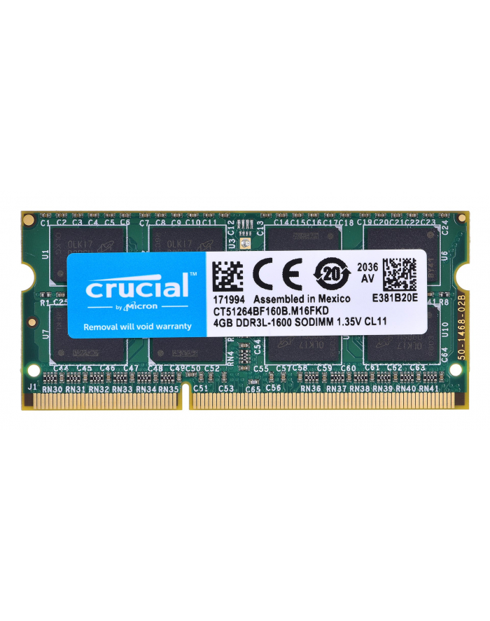 Crucial 4GB DDR3 1600MHz CL11 SODIMM 1.35V/1.5V główny