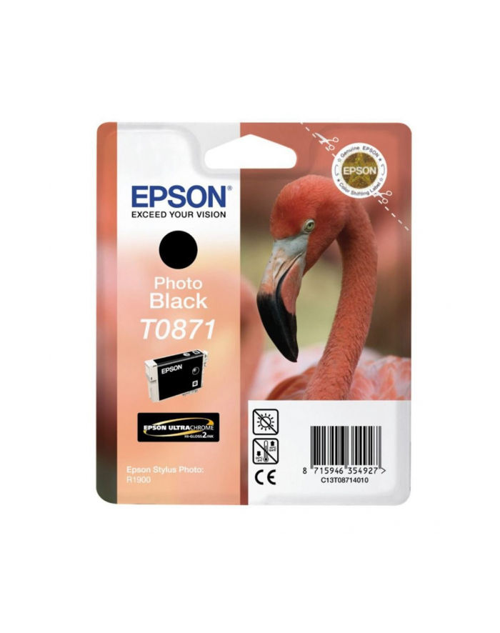 Tusz Epson T0871 photo black Retail Pack BLISTER | Stylus Photo R1900 główny