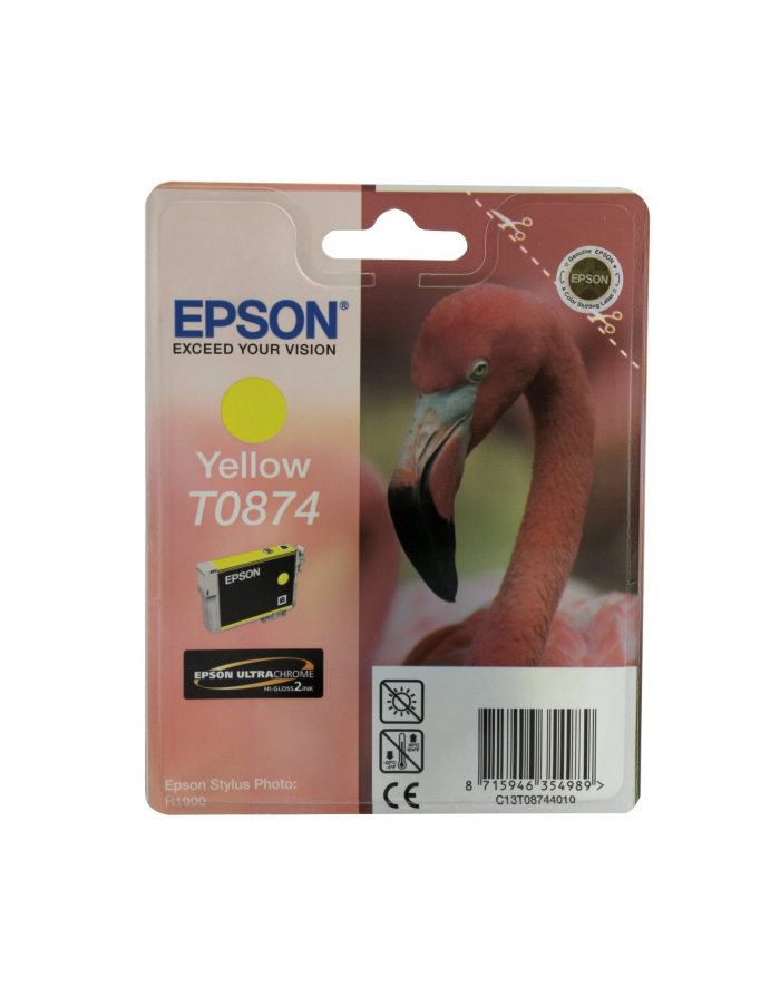 Tusz Epson T0874 yellow Retail Pack BLISTER | Stylus Photo R1900 główny