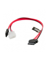 4World HDD Cable| Sata 3 |Slimline SATA-SATA | LP4 adapter | 304,8mm|black - nr 1