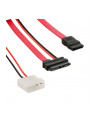 4World HDD Cable| Sata 3 |Slimline SATA-SATA | LP4 adapter | 304,8mm|black - nr 4