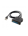 4World Adapter USB [M] > LPT Parallel Port DB25 [F], 1.15m, czarny - nr 2