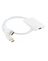 4World Adapter DisplayPort [M] + USB [M] > HDMI [F], 0.5m, biały - nr 1