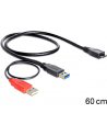 Delock kabel USB 3.0-AM -> USB 3.0-micro BM+ USB 2.0-AM, 20 cm, black - nr 23