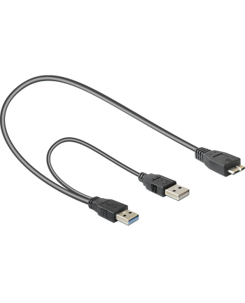 Delock kabel USB 3.0-AM -> USB 3.0-micro BM+ USB 2.0-AM, 20 cm, black