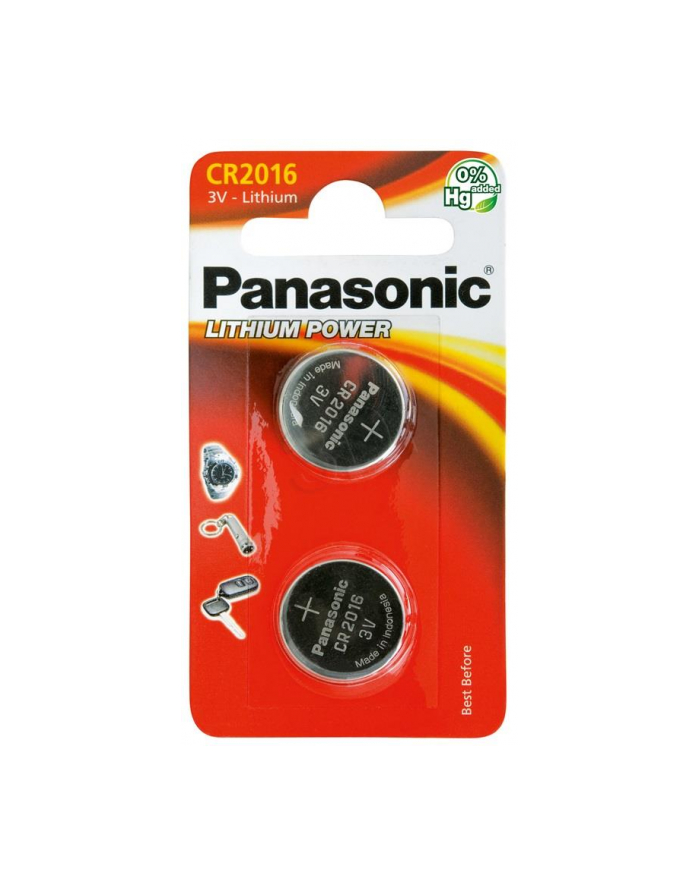 Bateria Panasonic CR2016 | 2 szt. | blister główny