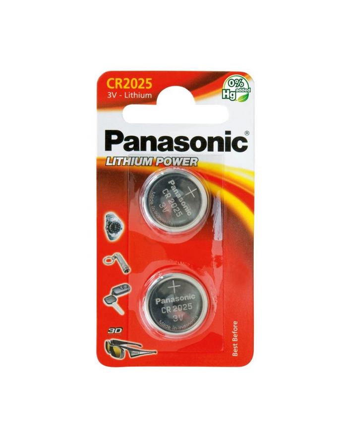 Bateria Panasonic CR2025 | 2 szt. | blister główny