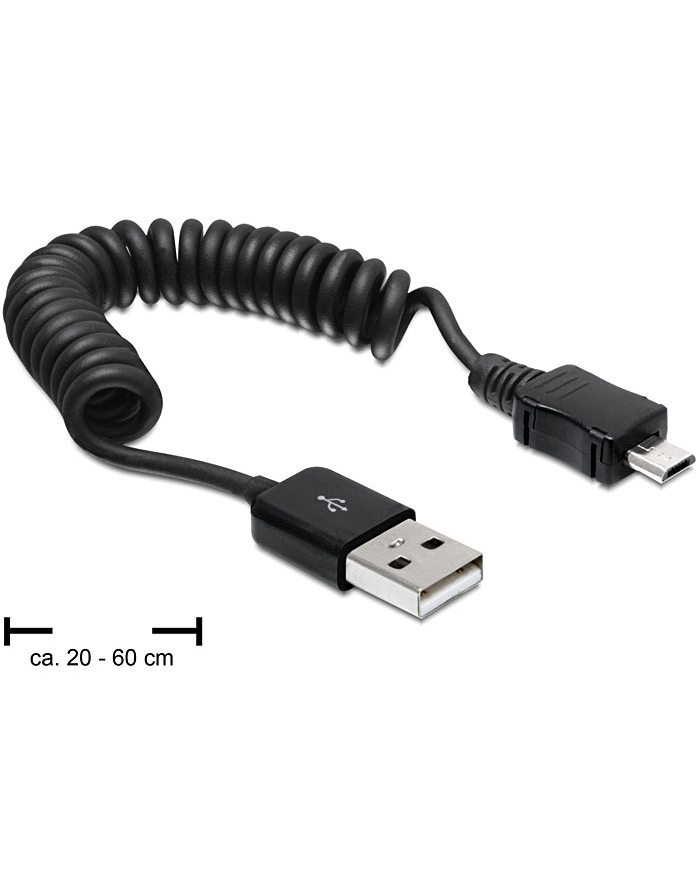 KABEL USB AM-MICRO 2.0 SPIRALA 20-60CM DELOCK główny
