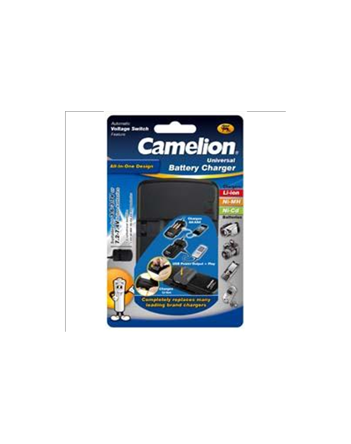 Camelion Universal Charger LBC-312 ''All in One'' (without batteries) / For Ni-MH, Ni-Cd, Li-ion / 2 Channels / USB Output (5V 600 mA max) główny