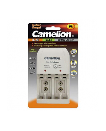 Camelion Overnight Charger BC-0904S (without batteries), Plug-in Charger for 2 or 4 NI-MH/NI-Cd AA/AAA or 1-2 x 9-Volt-Block/ LED Indicators/ Low Charge Current for Longer Battery Life/ Reverse Polarity Protection/ 0 Voltage Jump Start
