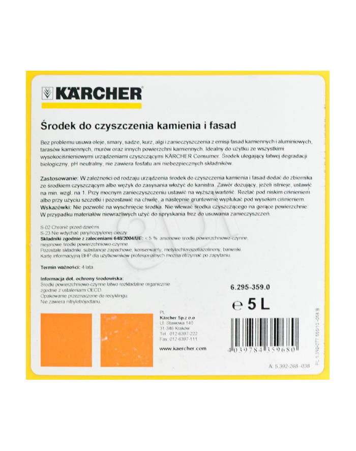 Srodek do czysz.kamienia-elewacji KARCHER 6.295-359 główny