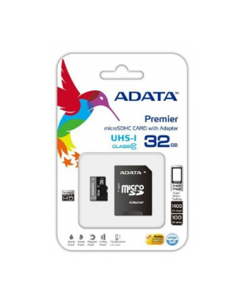 ADATA karta pami臋ci micro SDHC UHS-I 32GB (Video Full HD)+ SDHC Adapter
