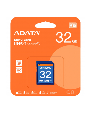 ADATA karta pamięci 32GB SDHC UHS-1 Class 10 (Transfer do 30MB/s) HD PHOTO/VIDEO