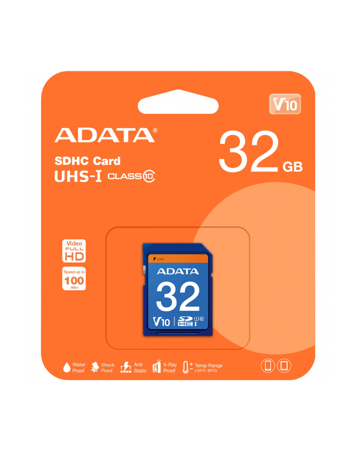 ADATA karta pamięci 32GB SDHC UHS-1 Class 10 (Transfer do 30MB/s) HD PHOTO/VIDEO główny