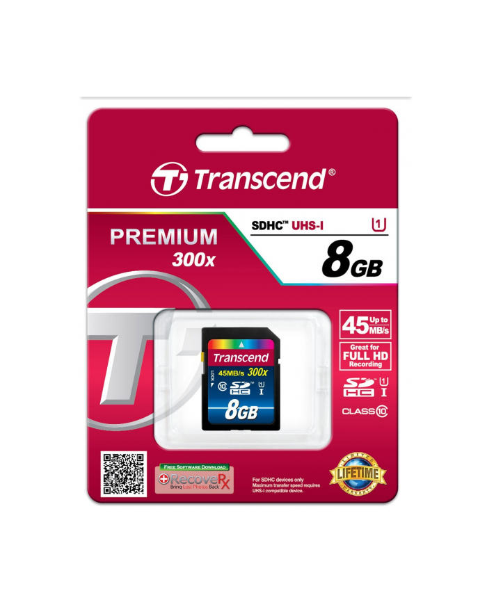 Transcend karta pamięci SDHC 8GB Class 10 UHS-I główny