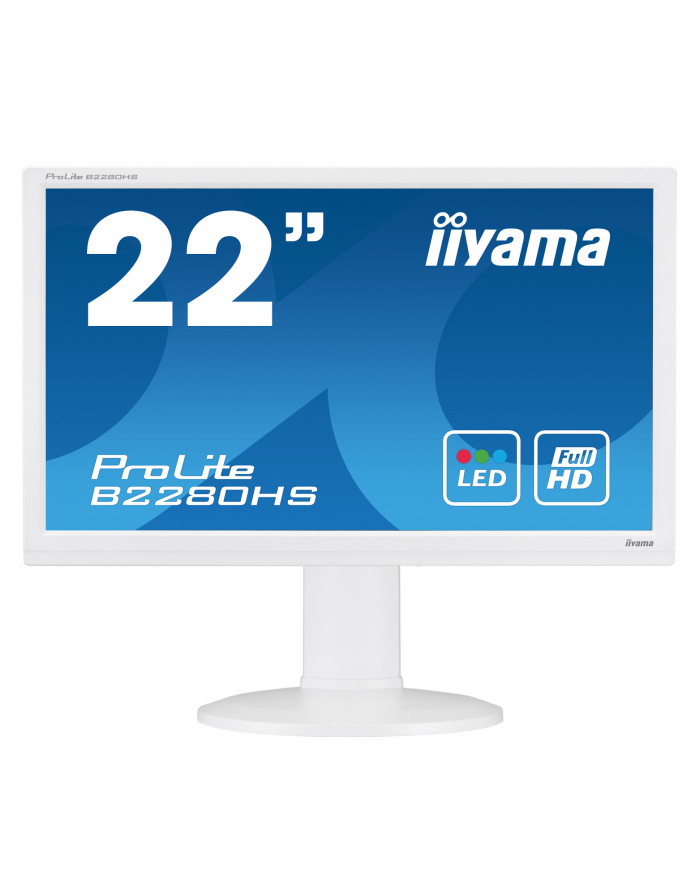 LCD LED 21.5'' Prolite B2280HS-W1 Full HD, 5ms, HDMI, DVI, głośniki, biały główny