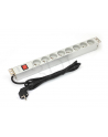 Listwa zasilająca PDU 19'''', 1U, 8 gniazd 2P+Z, 16A, 4000W aluminiowa, wyłącznik, 1,8m - nr 1
