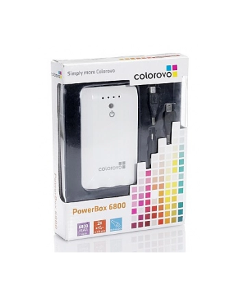 Power Bank COLOROVO 6800 mAh PowerBox (bateria/akumulator) 3 wtyki | Biały