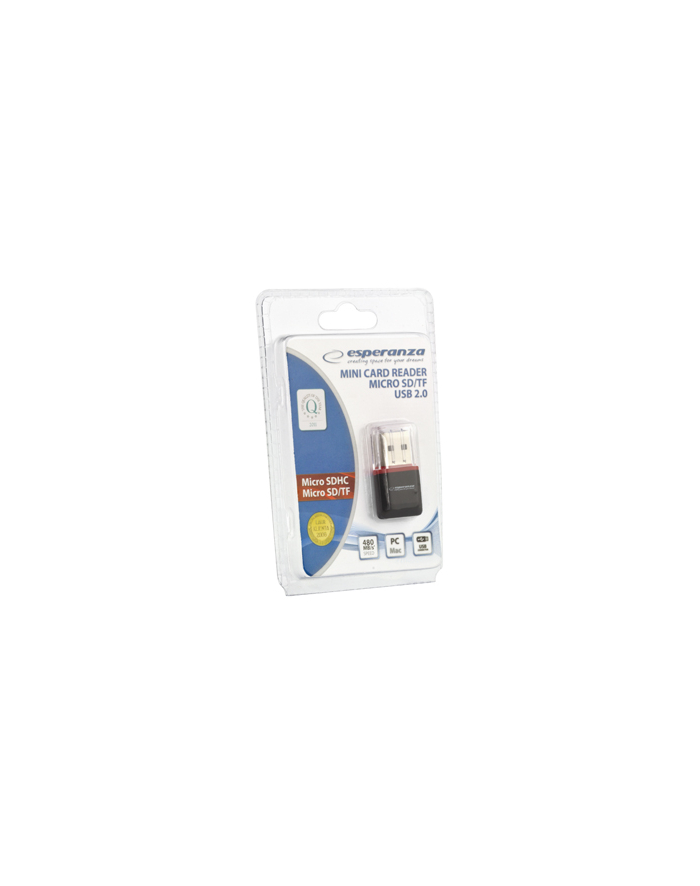 ESPERANZA Czytnik Kart MicroSD EA134K | Czarny| USB 2.0 | (MicroSD Pen Drive) główny