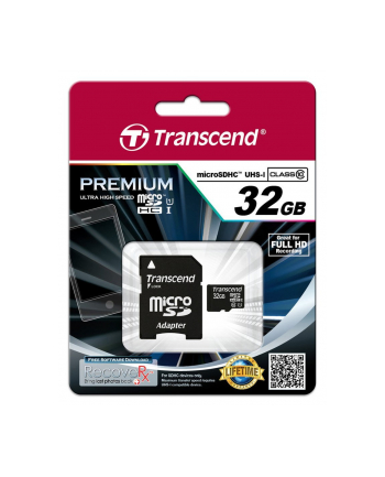 Transcend karta pami臋ci Micro SDHC 32GB Class 10 UHS-I +adapter SD