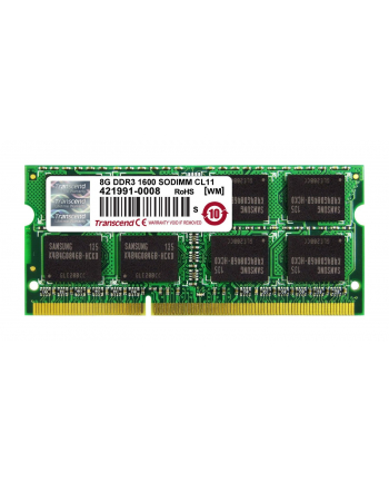 Transcend Apple Series 8GB DDR3 1600MHz CL11 SODIMM 2Rx8 MacBook Pro