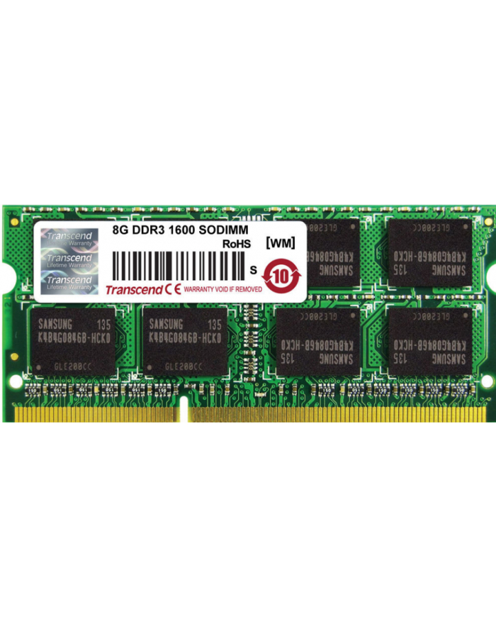 Transcend Apple Series 8GB DDR3 1600MHz CL11 SODIMM 2Rx8 MacBook Pro główny