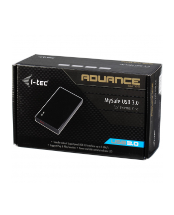 MYSAFE Advance 3,5'''' USB 3.0 Obudowa zewnętrzna na dyski HDD i SSD SATA I II III czarna aluminiowa nr 1