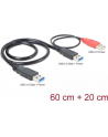Kabel USB 3.0 AM(M)+Power AM(M)->AM(M) 60cm - nr 24