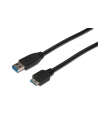 Kabel USB3.0 SuperSpeed, USB A wtyk / USB B Micro wtyk, Cu AWG 28, 2x ekranowane, dł. 1.0m - nr 1